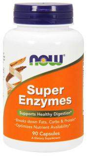 NOW Super Enzymes, komplex emésztőenzimek, 90 kapszula