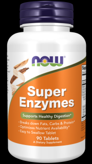 NOW Super Enzymes, komplex emésztőenzimek, 90 tabletta