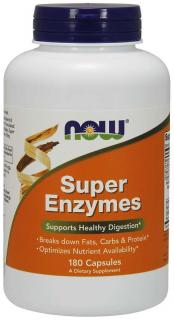 NOW Super Enzymes, Szuper enzimek, komplex emésztőenzimek, 180 kapszula