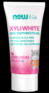 NOW XyliWhite Bubblegum Splash, Gyermek fogászati gél, rágógumi ízű, 85 g