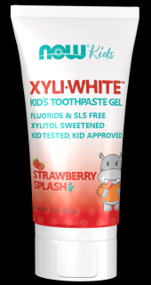 NOW XyliWhite Strawberry Splash, gyermek fogászati gél, eper, 85 g
