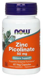 NOW Zinc Picolinate, Cink-pikolinát, 50 mg, 60 növényi kapszula
