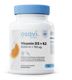 Osavi - D3-vitamin + K2, 4000 NE + 150 mcg, 60 db lágyzselé kapszula