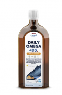 Osavi Daily Omega 3, Omega 3 1600 mg + D3 vitamin, citrom aroma, 500 ml