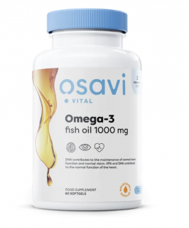 Osavi Omega-3 halolaj, halolaj, 1000 mg, 60 db lágyzselé kapszula  étrend-kiegészítő