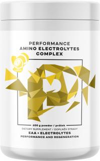 Performance Amino Electrolytes Complex, EAA + Elektrolitok, 600g  12 aminosavból álló komplex EAA + elektrolitok a sportolás során Íz: Citrom