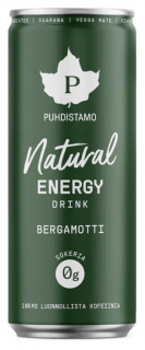 Puhdistamo Natural Energy Drink Bergamot, Energiaital, Bergamott, 330 ml
