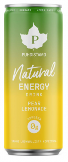 Puhdistamo Natural Energy Drink Körte Lemonde, Energiaital, Körte, 330 ml
