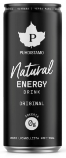 Puhdistamo Natural Energy Drink Original, Energiaital, Eredeti íz, 330 ml