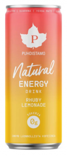 Puhdistamo Natural Energy Drink Rhuby Limonádé, Energiaital, Rebarbara, 330 ml