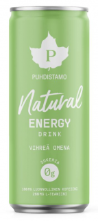 Puhdistamo Natural Energy Drink zöld alma, energiaital, zöld alma, 330 ml