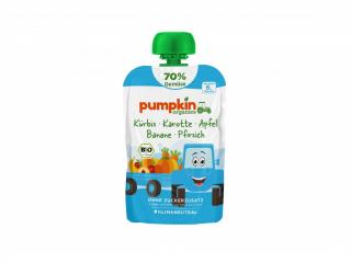 Pumpkin Organics - Sütőtök sárgarépa zöldségpüré almával, banánnal és őszibarackkal ORGANIC, 100 g  *CZ-BIO-001 tanúsítvány