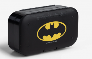 SmartShake Pill Box Rendező, két kapszulatartóból álló készlet, fekete Batman motívummal
