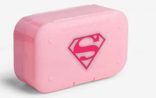 SmartShake Pill Box Rendező, két kapszulatartóból álló készlet, rózsaszín, Supergirl motívummal