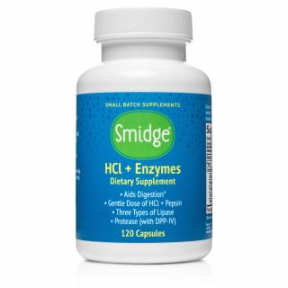 Smidge HCl + Enzimek, emésztőenzimek, 120 db növényi kapszula  Étrend-kiegészítő