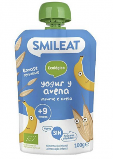 Smileat tasak görög joghurt, banán és zab 9M+, BIO, 100 g