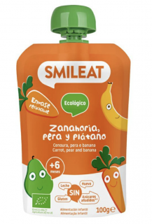 Smileat tasak körte, sárgarépa, banán 6M+, BIO, 100 g