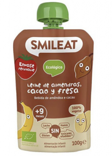 Smileat tasak mandulatej, alma, banán, eper, rizs és kakaó 9M+, BIO, 100 g