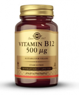 Solgar B12 vitamin, 500 mcg, 50 db növényi kapszula