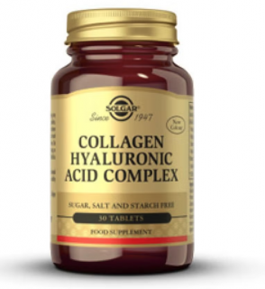 Solgar Collagen Hyaluron Acid Complex, kollagén és hialuronsav, 30 tabletta