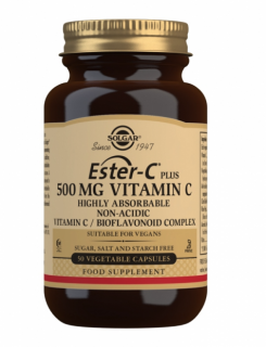 Solgar ESTER-C® PLUS, C-vitamin, 500 mg, 50 növényi kapszula