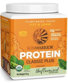 Sunwarrior Classic Plus Organic Protein ízesítetlen, fehérje, ízesítetlen, BIO, 375 g  Étrend-kiegészítő