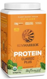 Sunwarrior Classic Plus Organic Protein ízesítetlen, fehérje, ízesítetlen, BIO, 750 g  Étrend-kiegészítő