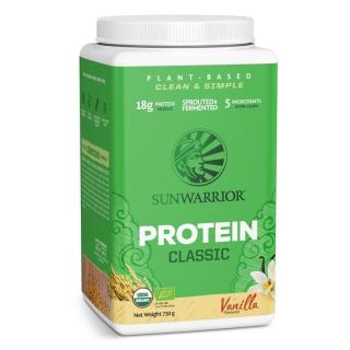 Sunwarrior Classic Protein, vanília, 750 g  Étrend-kiegészítő