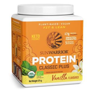 Sunwarrior Protein Classic Plus BIO vanília, 375 g  Étrend-kiegészítő