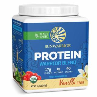 Sunwarrior Warrior Blend Organic Protein, vanília, 375 g  Étrend-kiegészítő