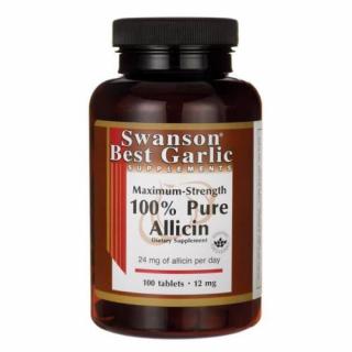 Swanson 100% tiszta allicin, 12 mg maximális erősségű, 100 tabletta