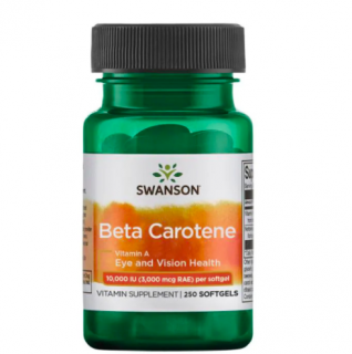 Swanson béta-karotin (A-vitamin), 10 000 NE, 250 lágyzselé kapszula