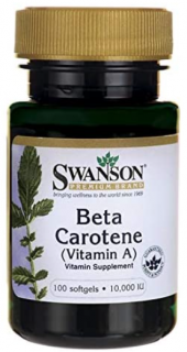 Swanson béta-karotin (A-vitamin), 10000 NE, 100 puha gél