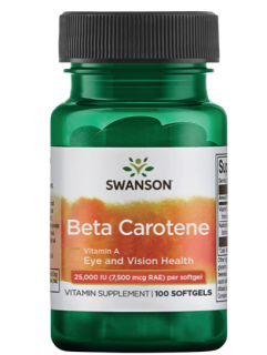 Swanson béta-karotin (A-vitamin), 25 000 NE, 100 lágyzselé