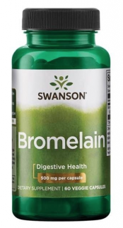 Swanson Bromelain (Bromelin), 500 mg, 60 növényi kapszula