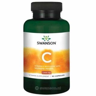 Swanson C-vitamin + csipkebogyó kivonat, 1000 mg, 90 kapszula