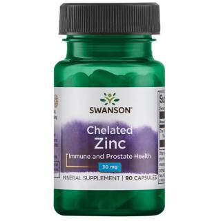 Swanson Chelated Zinc (cink-glicinát), 30 mg, 90 kapszula