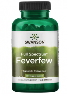 Swanson Feverfew, Rimbaba, 380 mg, 100 kapszula