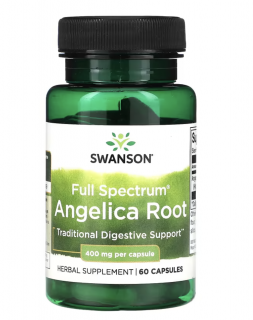Swanson Full Spectrum Angelica Root, angyalgyökér, 400 mg, 60 kapszula  Étrend-kiegészítő