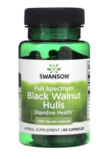 Swanson Full Spectrum Black Walnut Hulls, 500mg, 60 kapszula  Étrend-kiegészítő