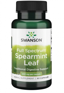 Swanson Full Spectrum Spearmint Leaf, emésztés támogatása, 400 mg, 60 kapszula