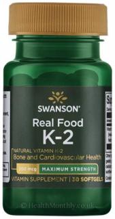 Swanson K2-vitamin MK-7 formájában, 200 mcg, 30 kapszula