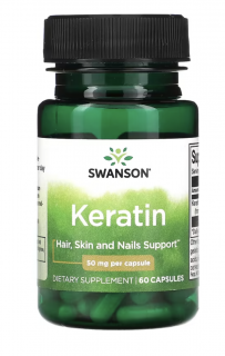 Swanson Keratin, 50 mg, 60 kapszula  Étrend-kiegészítő