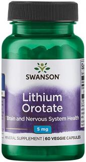 Swanson Lithium Orotate, 5mg, 60 kapszula