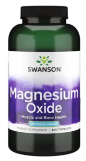 Swanson magnézium-oxid, magnézium-oxid, 200 mg, 250 kapszula  Étrend-kiegészítő