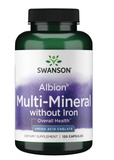 Swanson Multi Mineral vas nélkül (multimineral vas nélkül), 120 kapszula