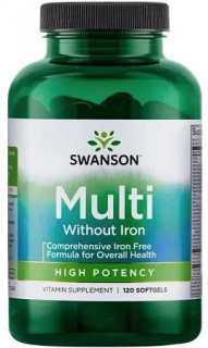 Swanson Multi vas nélkül (multivitamin vas nélkül), 120 kapszula