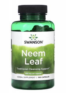 Swanson Neem Leaf, Neem Leaf, 500 mg, 100 kapszula
