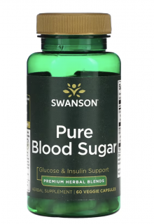 Swanson Pure Blood Sugar, vércukor-optimalizálás, 60 db növényi kapszula  Étrend-kiegészítő