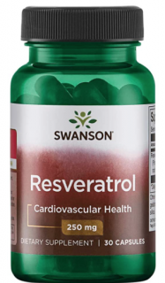 Swanson Resveratrol, 250 mg, 30 kapszula